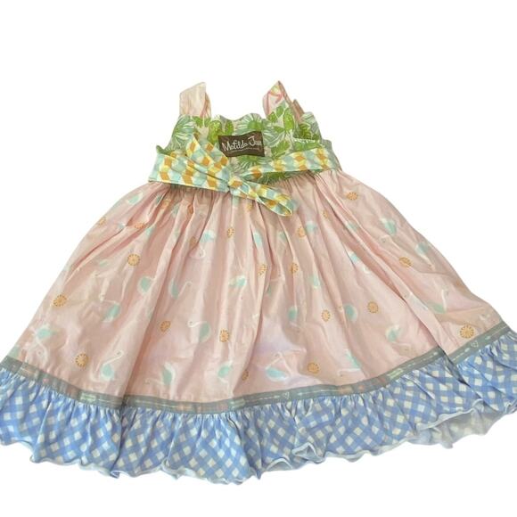 MATILDA JANE HELLO LOVELY Beautiful Swan Knot Dress SIZE 2 Sleeveless Ruffle Hem - Picture 3 of 7